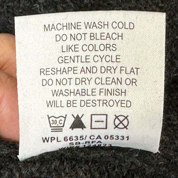 Woolrich Onyx Heather 100% Wool 1/4 Pullover Sweater Med Classic Warm Minimalist - Picture 8 of 13